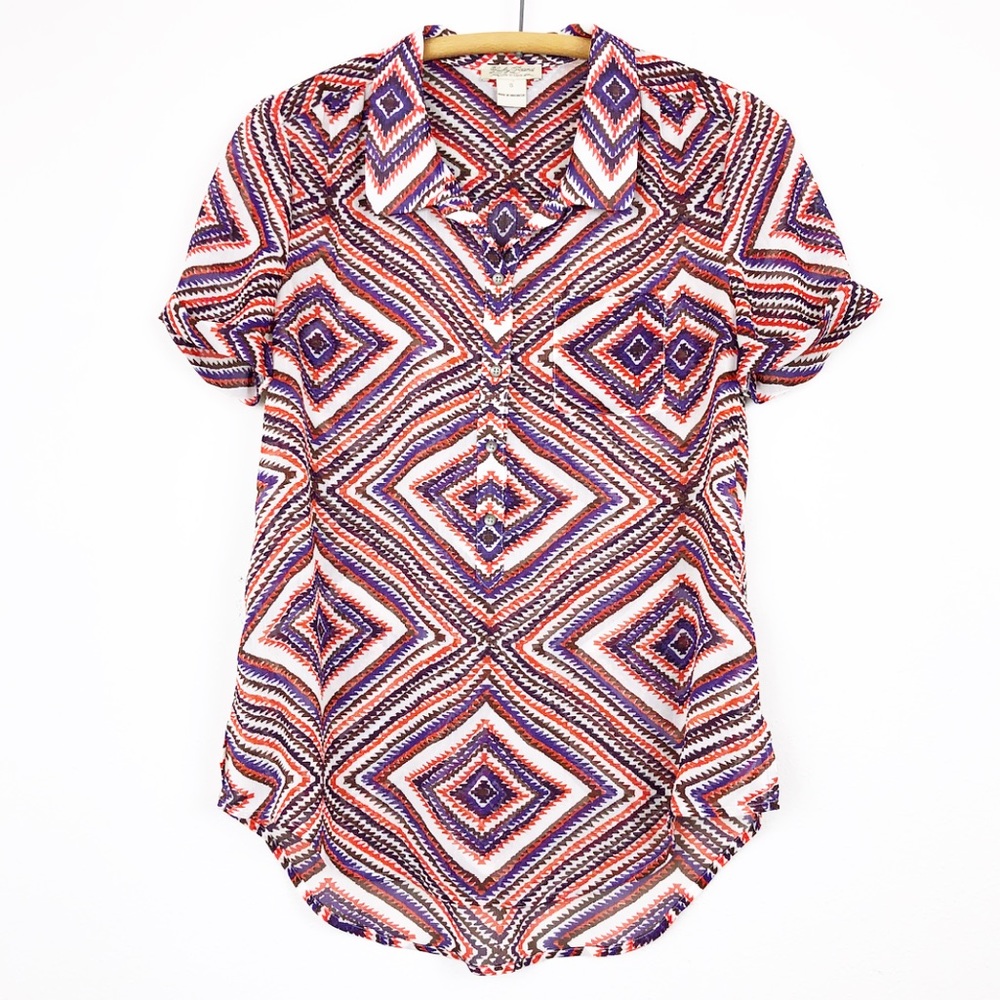 Lucky brand Women’s Small short sleeve sheer boho